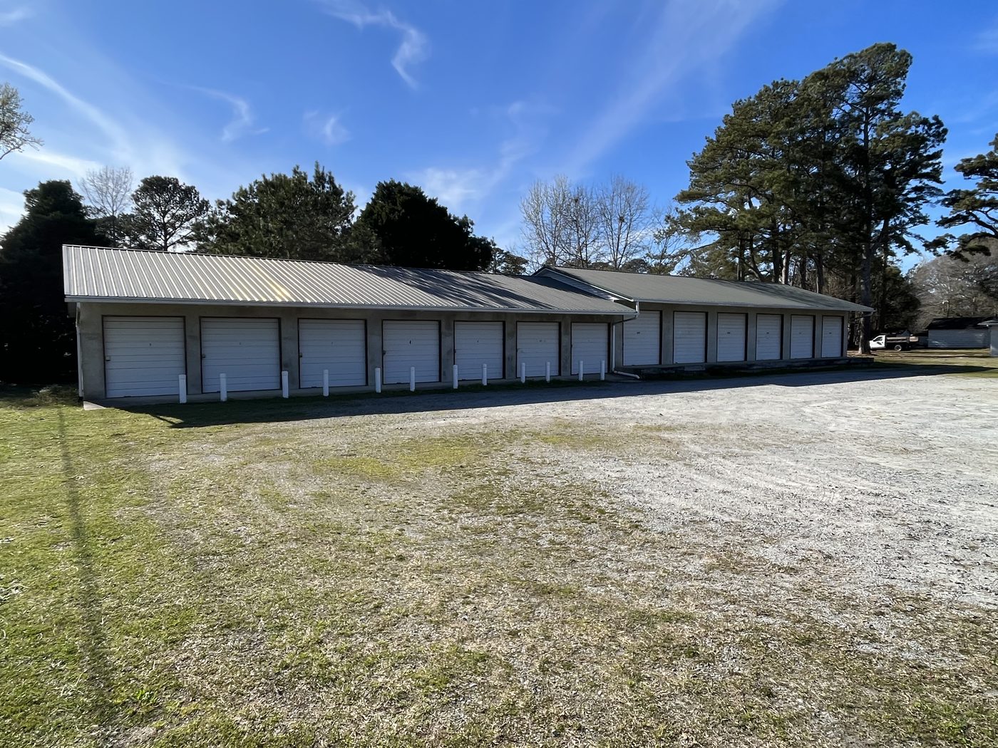 Exterior view of warehouse unit row
